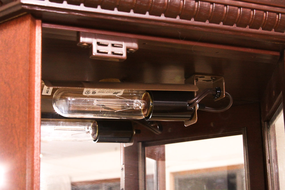 Lighted Wood and Plexiglass Display Cabinet