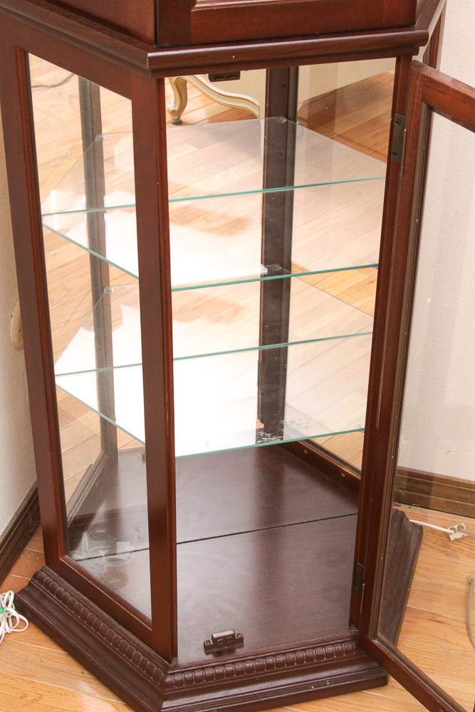Lighted Wood and Plexiglass Display Cabinet