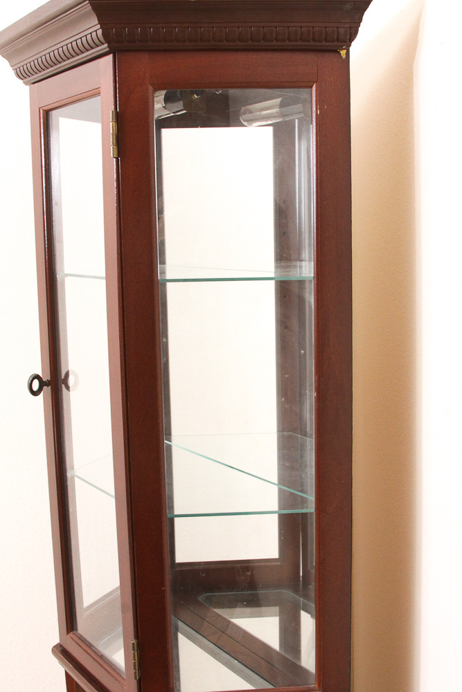Lighted Wood and Plexiglass Display Cabinet