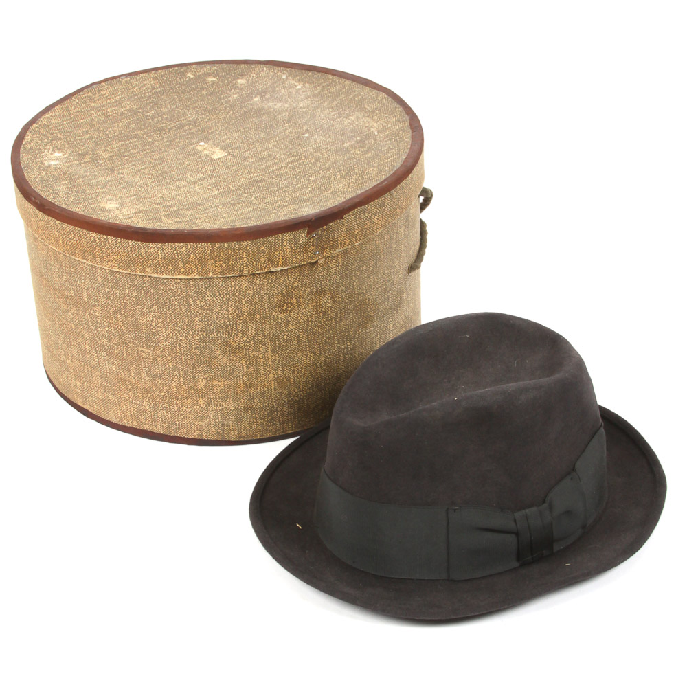 Vintage Fedora with Hat Box