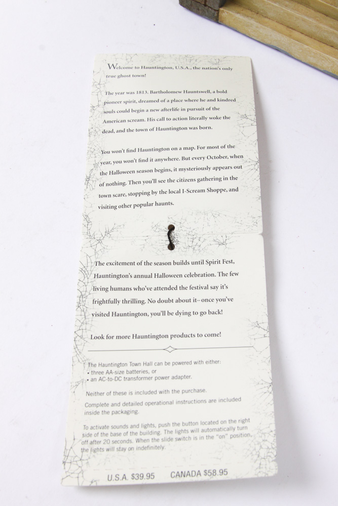 Hallmark Keepsake "Hauntington Town Hall" Figurine with Lights and Sound