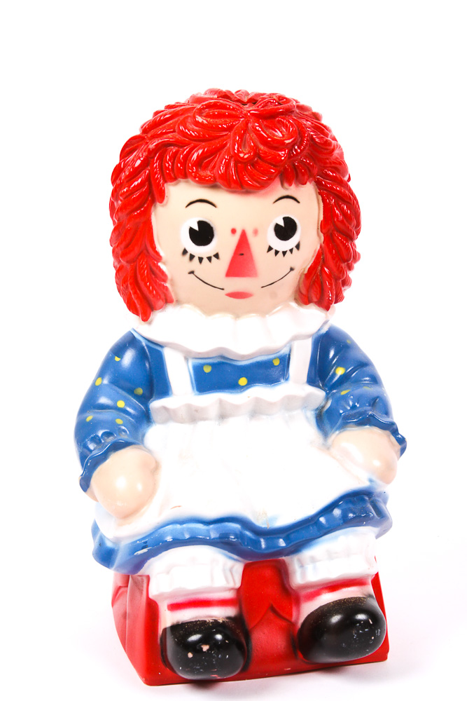 Vintage Raggedy Ann Lunchbox and Coin Bank
