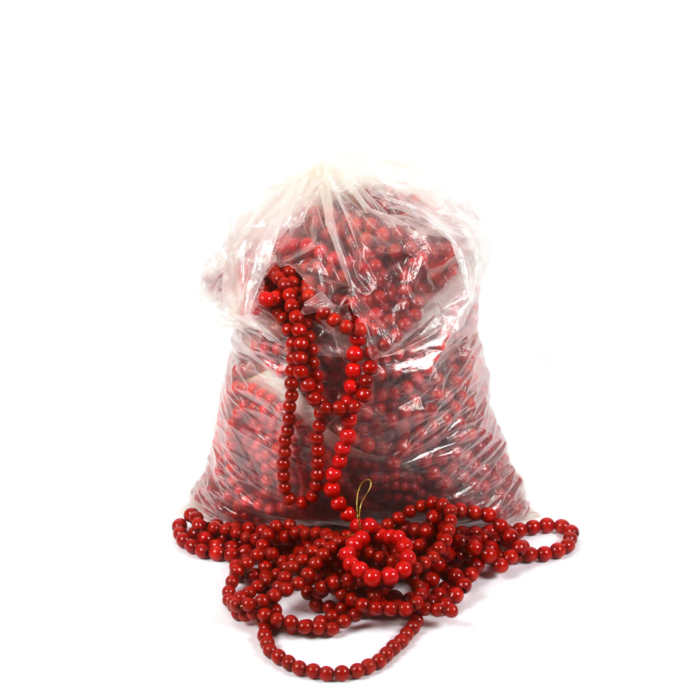 Red Dyed Wood Beaded Garlands