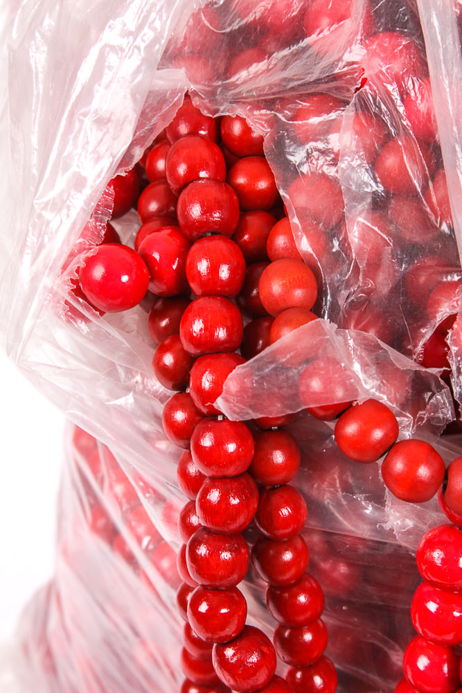 Red Dyed Wood Beaded Garlands