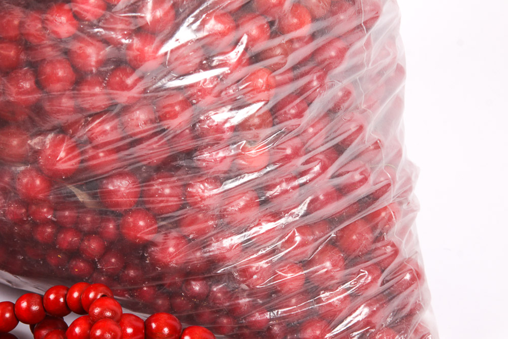 Red Dyed Wood Beaded Garlands