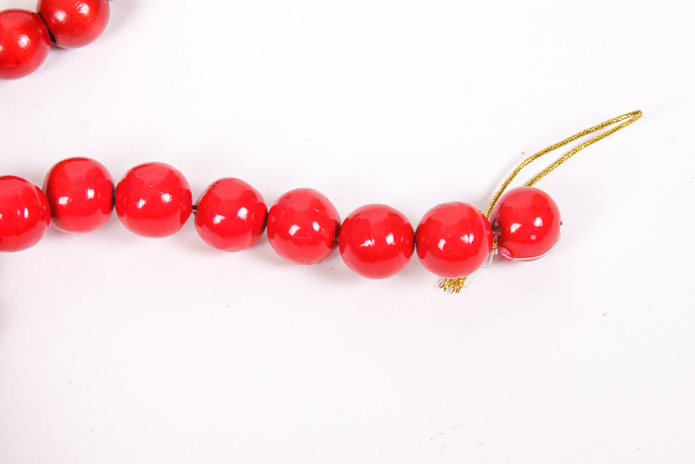 Red Dyed Wood Beaded Garlands