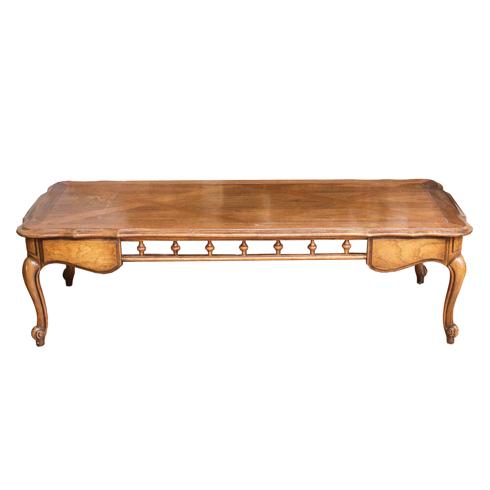Vintage French Provincial Style Walnut Coffee Table