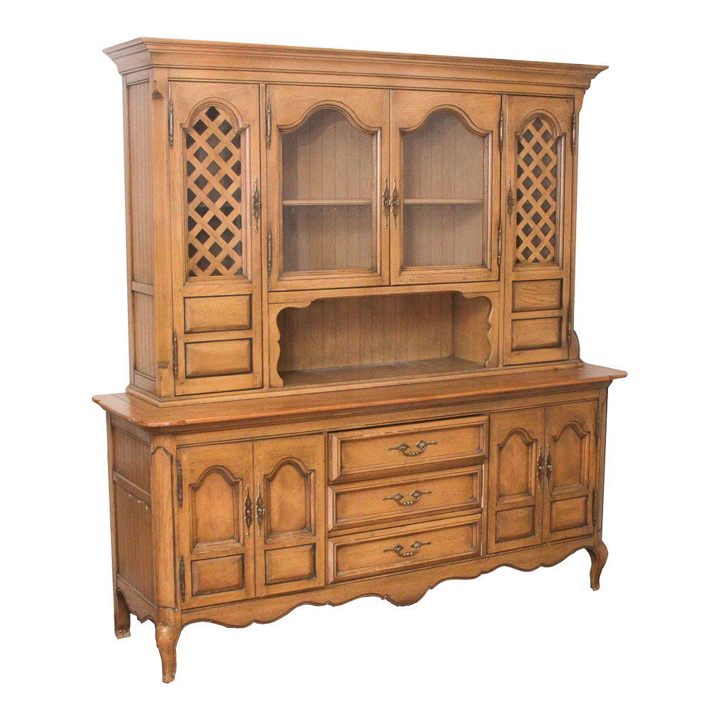 French Provincial Buffet with Cabinet Attributed to Thomasville