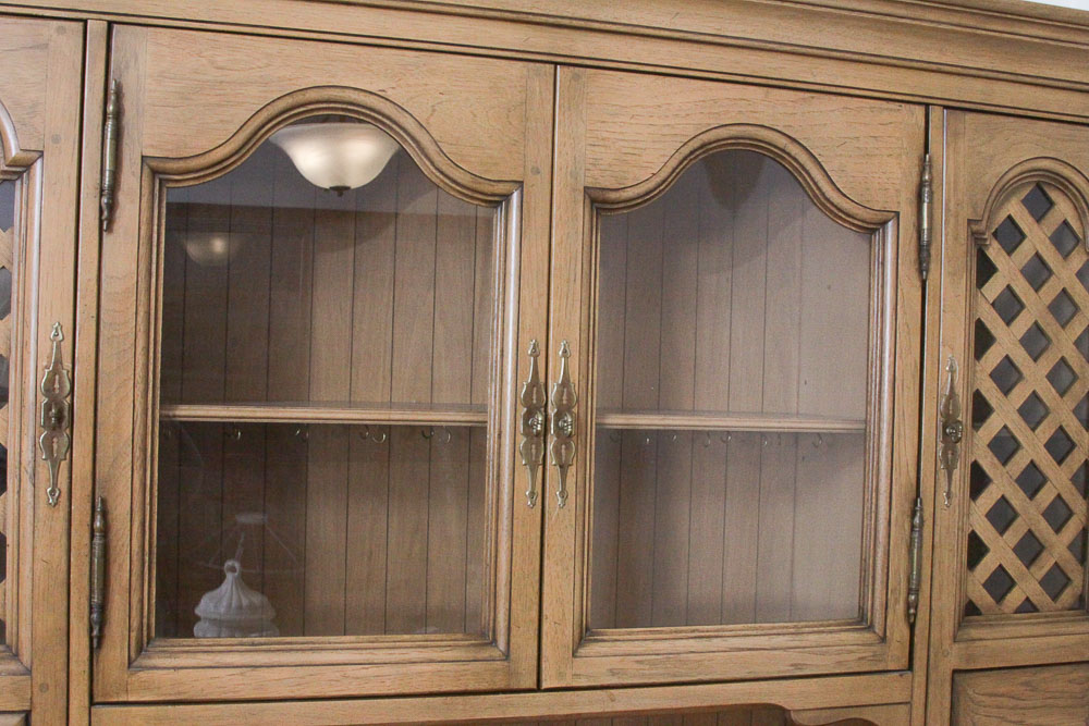 French Provincial Buffet with Cabinet Attributed to Thomasville