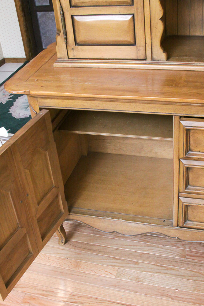 French Provincial Buffet with Cabinet Attributed to Thomasville