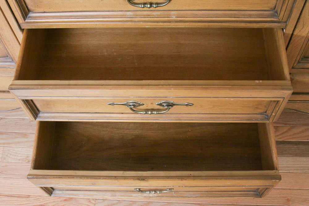 French Provincial Buffet with Cabinet Attributed to Thomasville