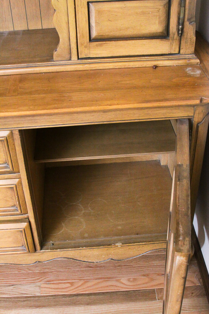 French Provincial Buffet with Cabinet Attributed to Thomasville