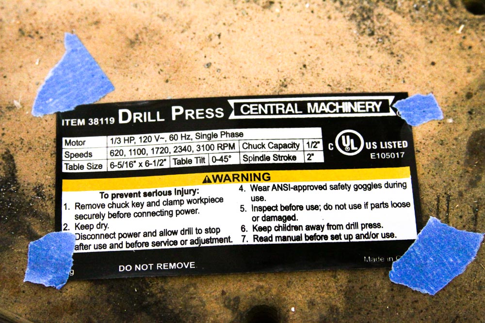 Central Machinery Drill Press