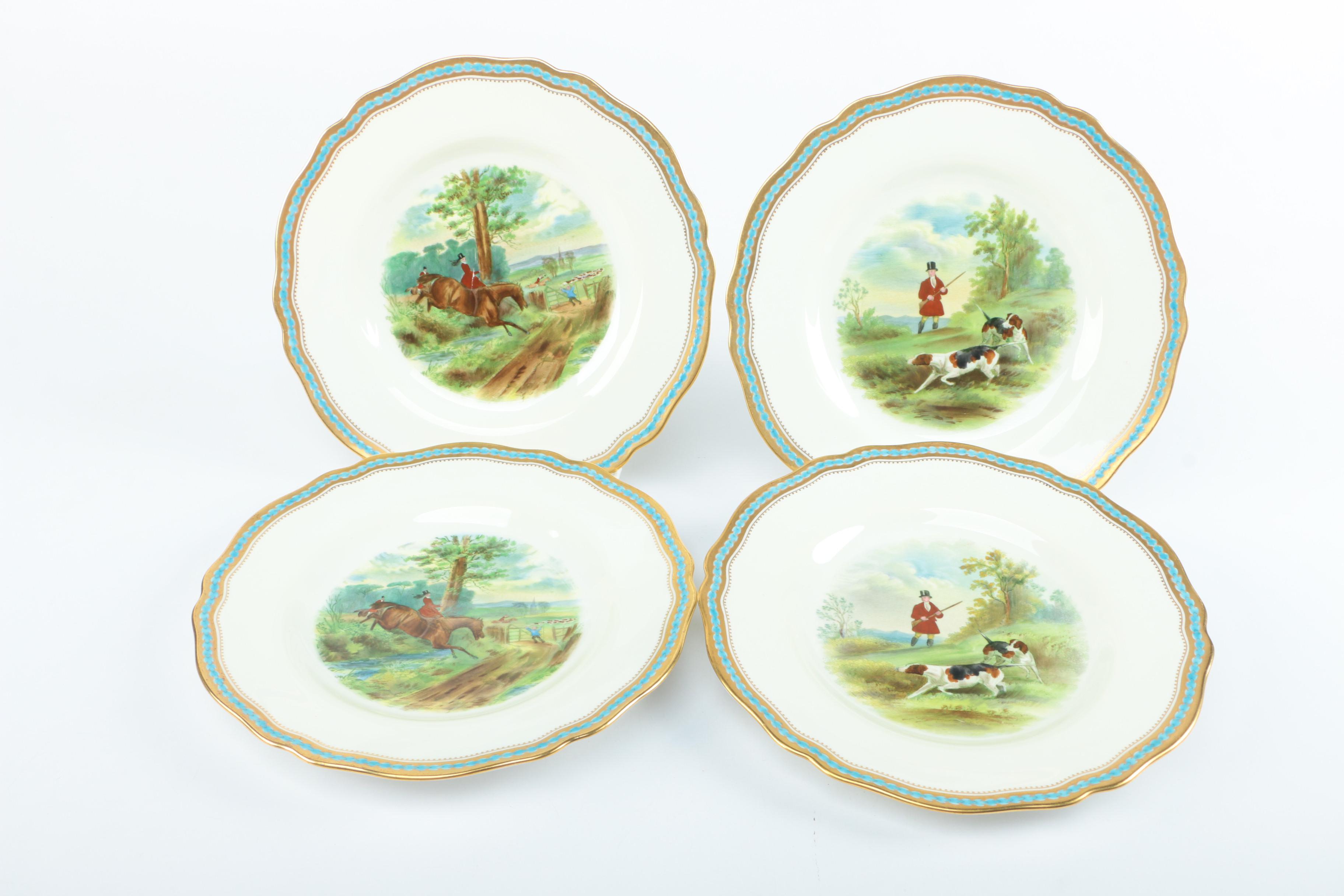Vintage Spode for Davis Collamore & Company Equestrian Plates