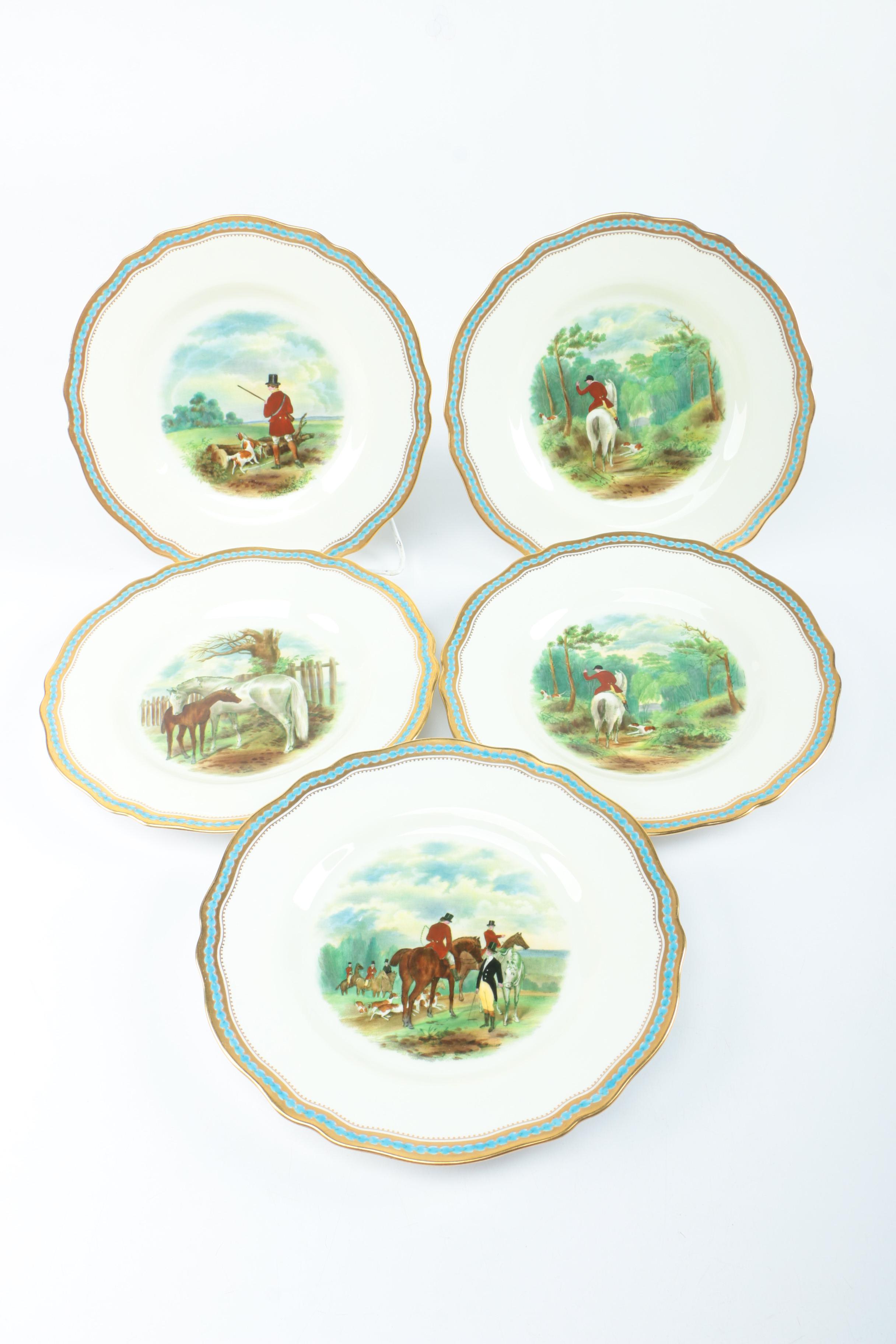 Vintage Spode for Davis Collamore & Company Equestrian Plates