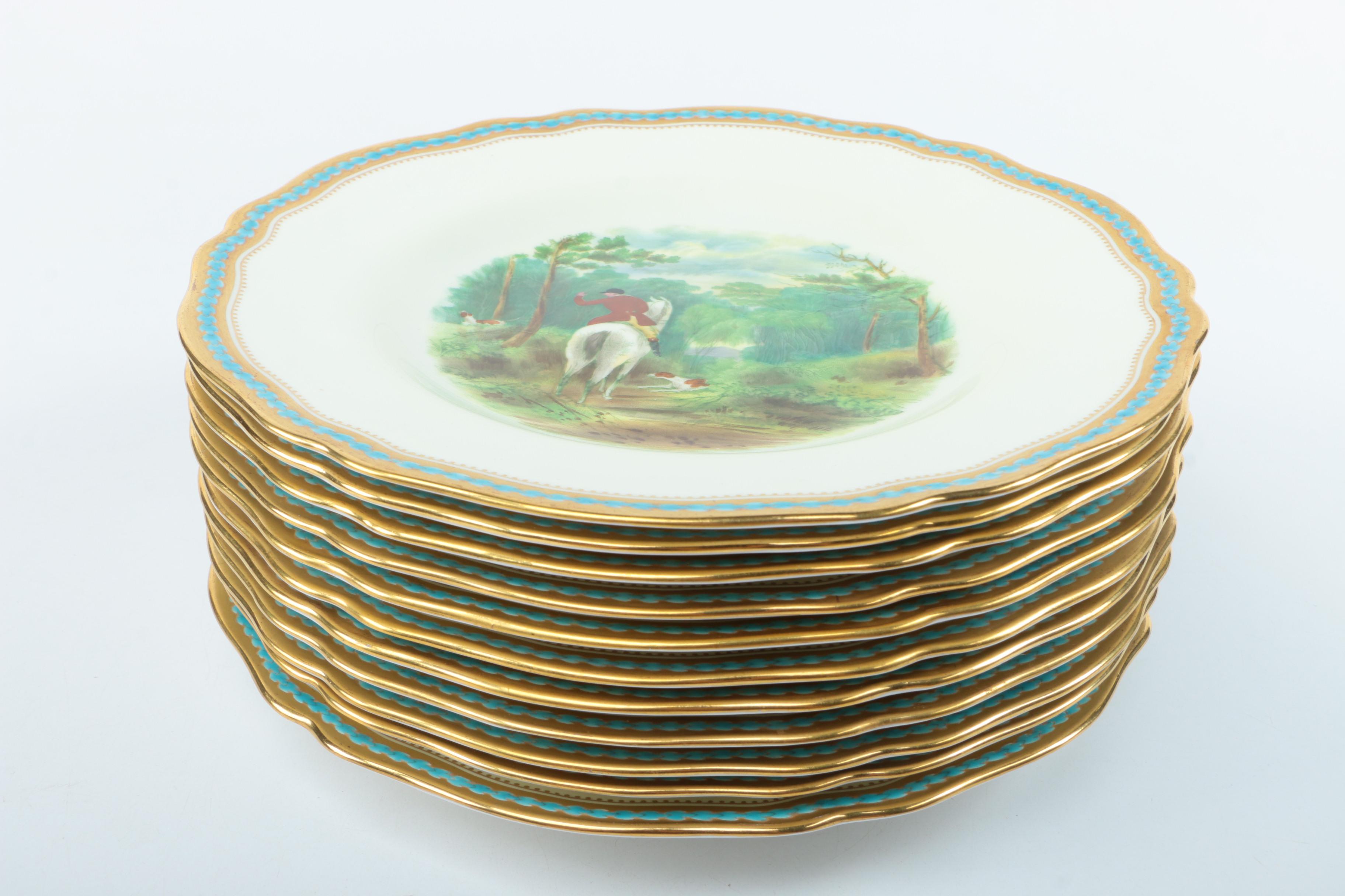 Vintage Spode for Davis Collamore & Company Equestrian Plates