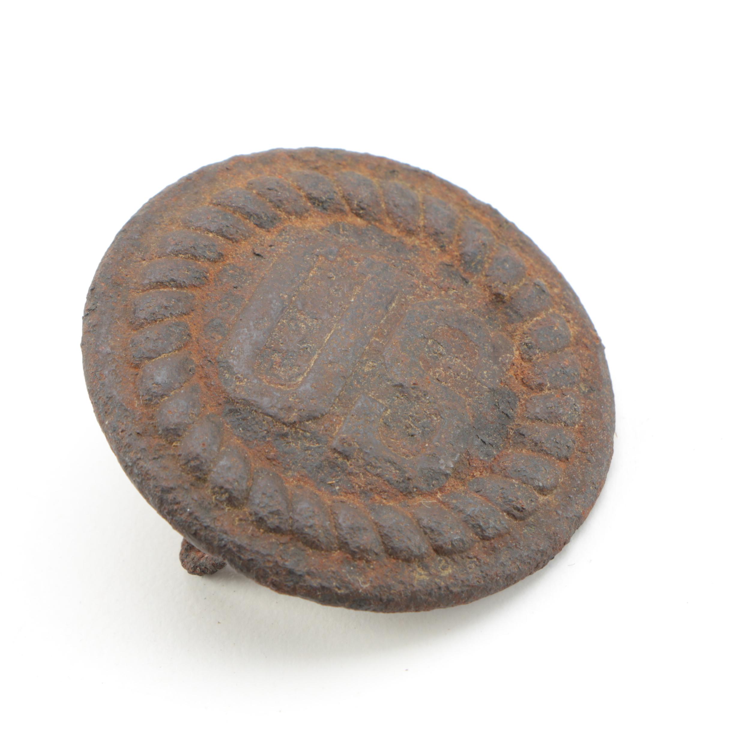 Antique Civil War Era Horse Rosette Button