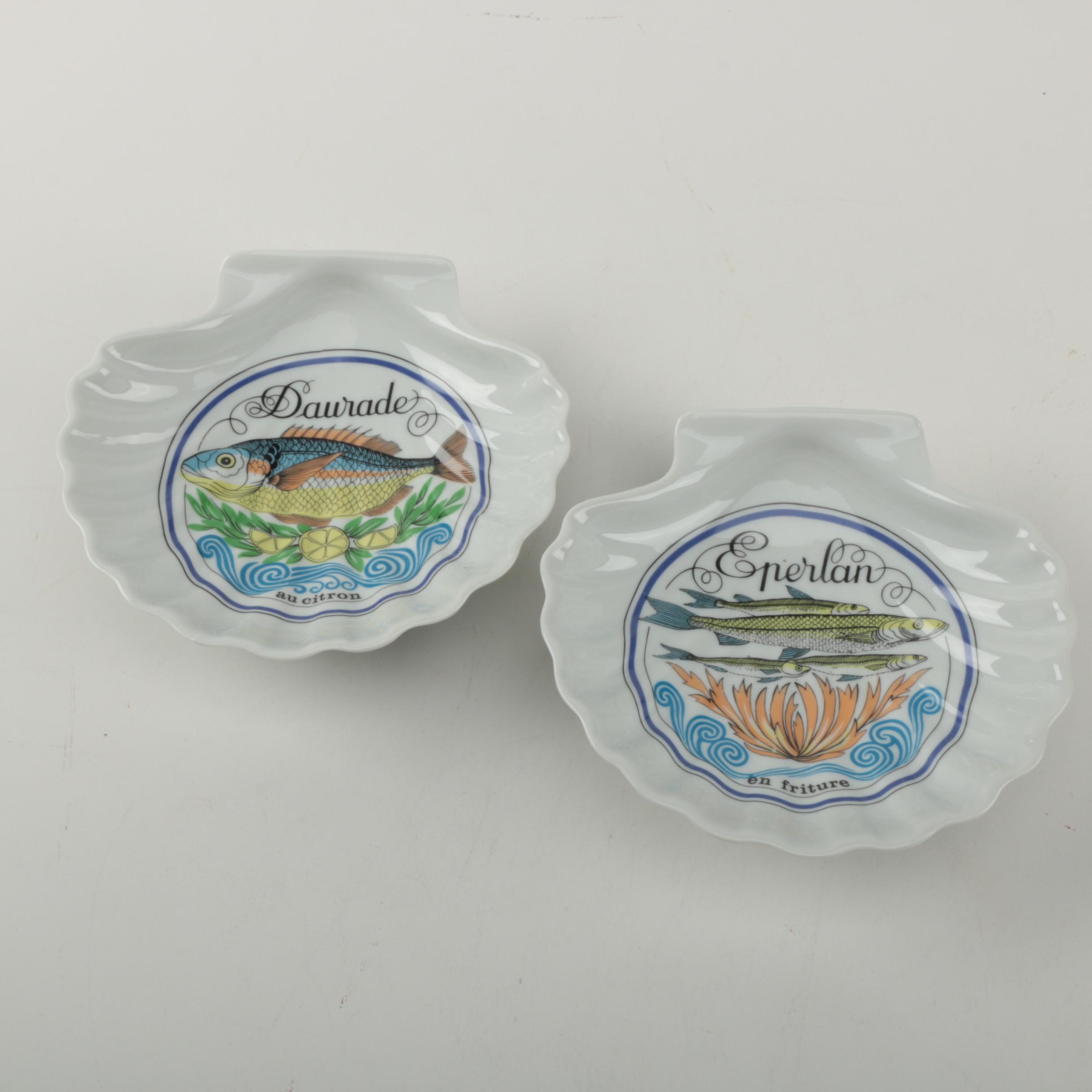 D'auteuil Porcelain "Ligne Marine" Plates