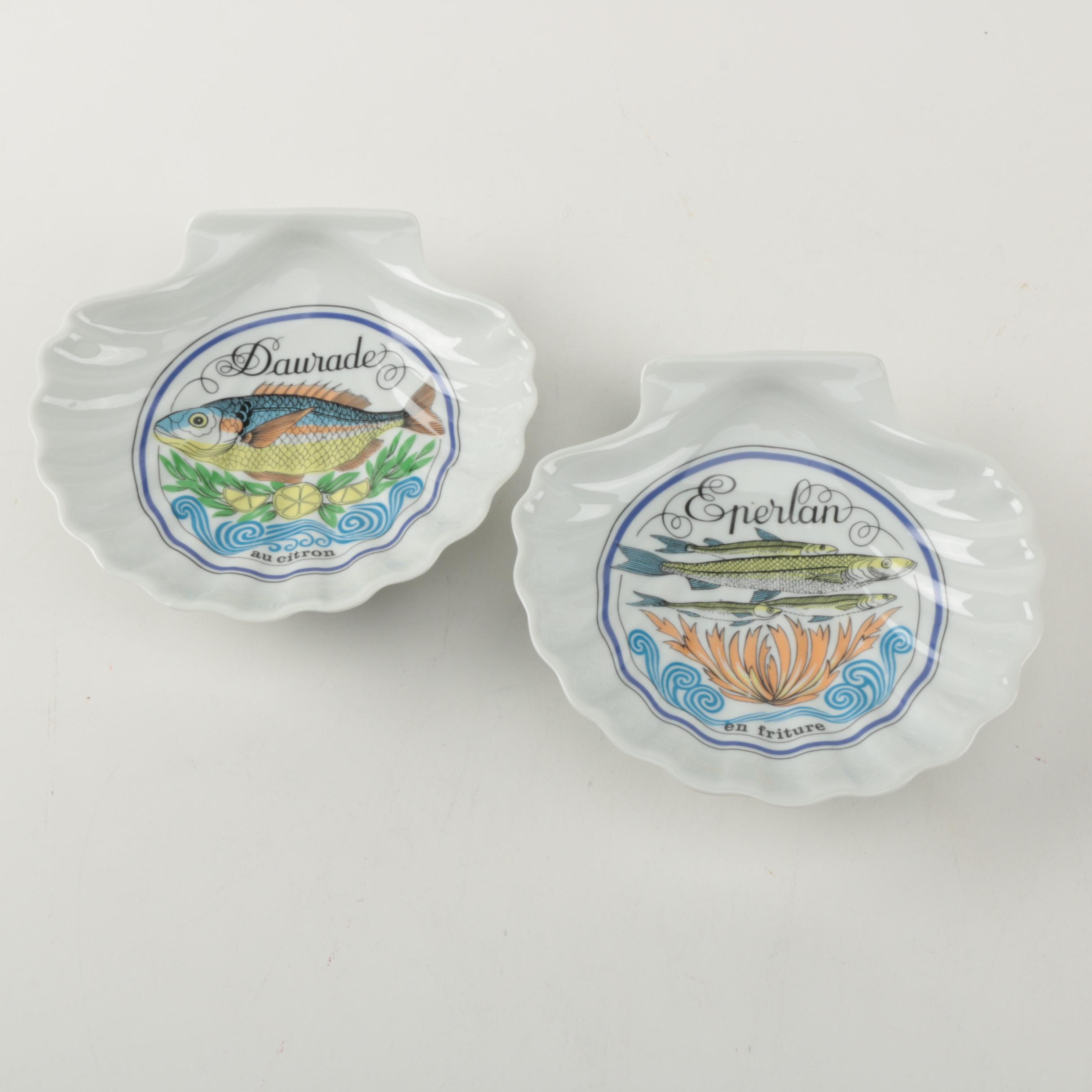 D'auteuil Porcelain "Ligne Marine" Plates