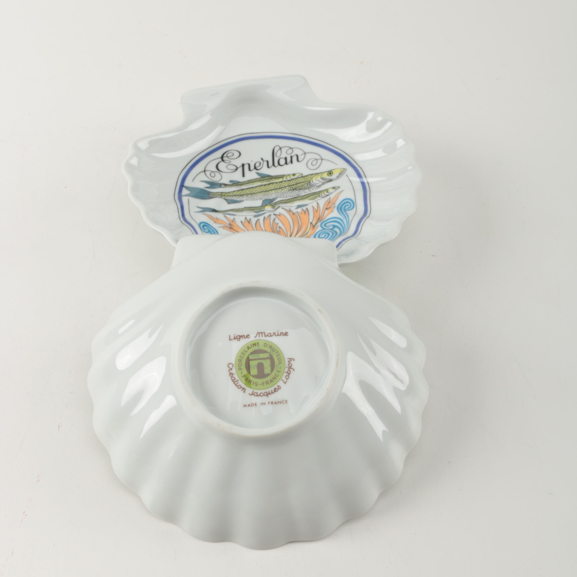 D'auteuil Porcelain "Ligne Marine" Plates