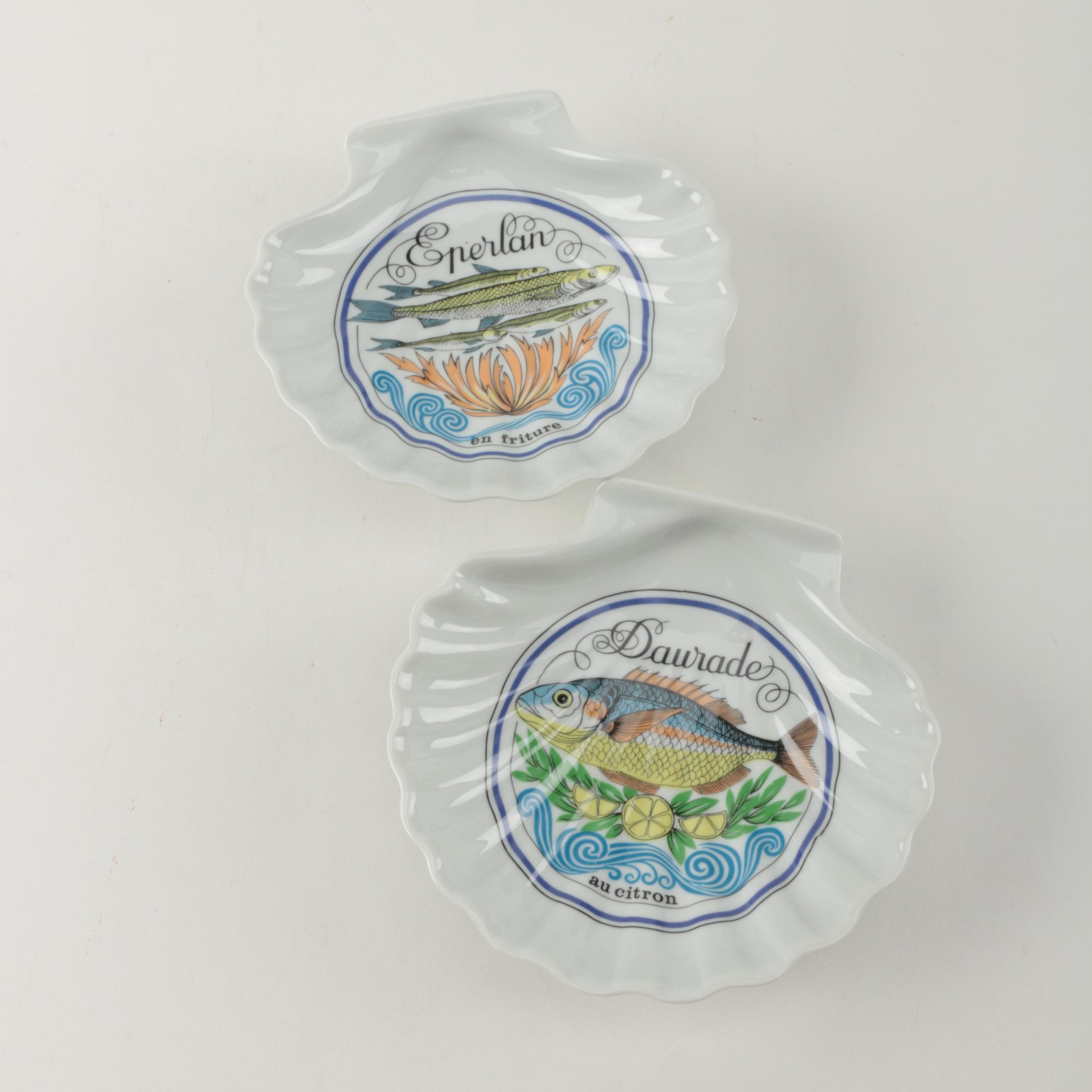 D'auteuil Porcelain "Ligne Marine" Plates