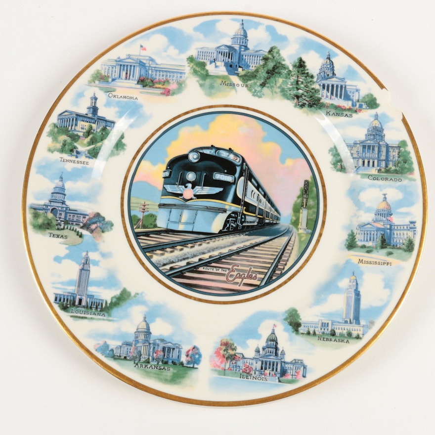 Syracuse China "Missouri Pacific Lines: Route of the Eagles" Plate