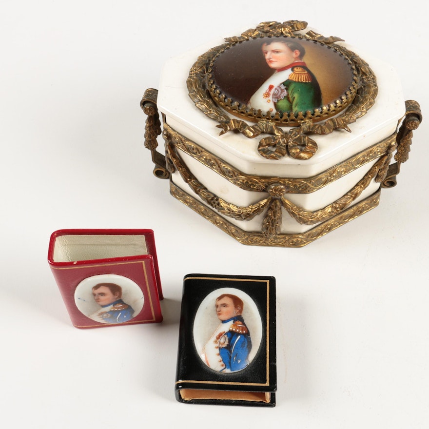 Antique Waechtersbach Napoleon I Covered Porcelain Box