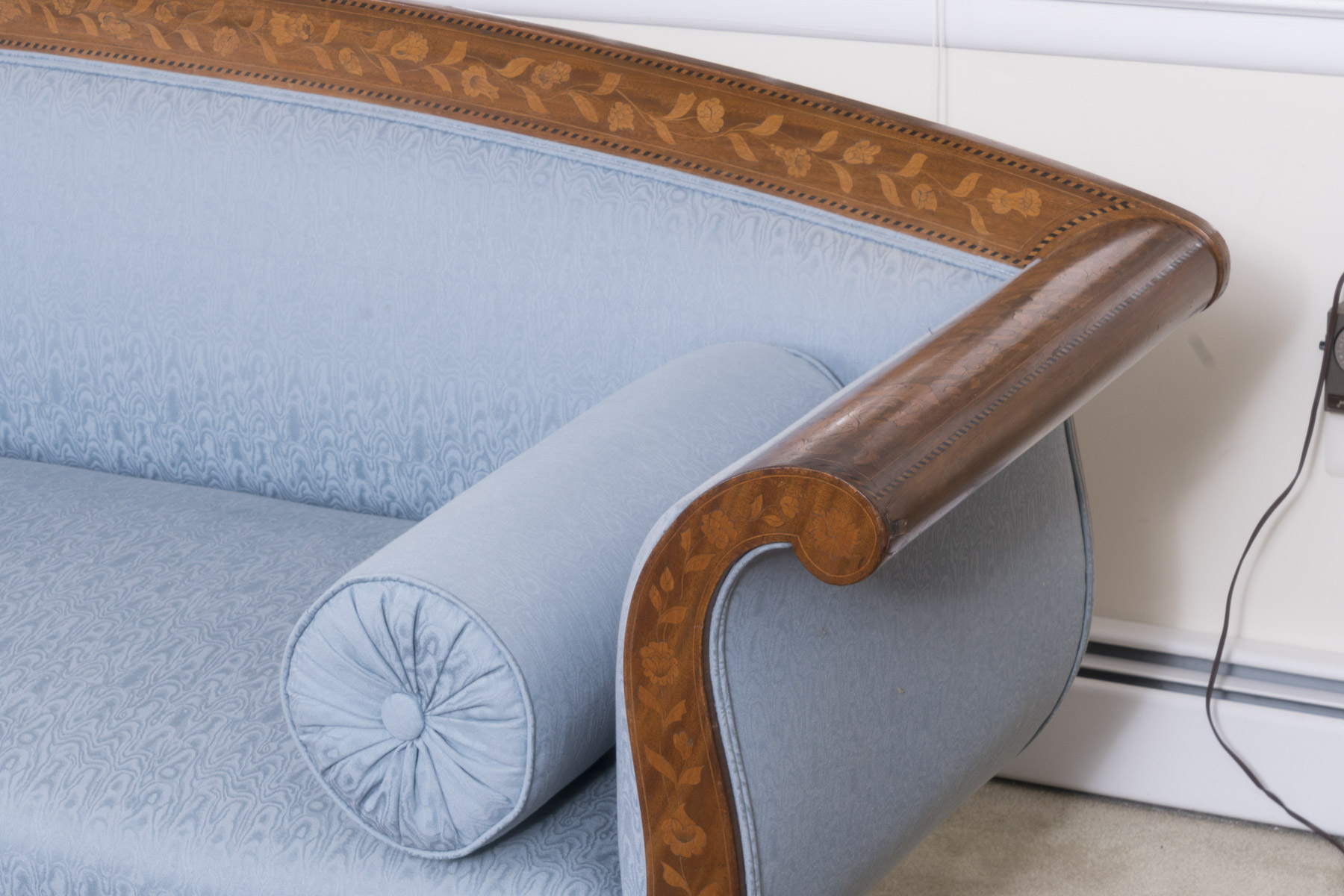 Circa 1830 Dutch Marquetry Walnut Sofa