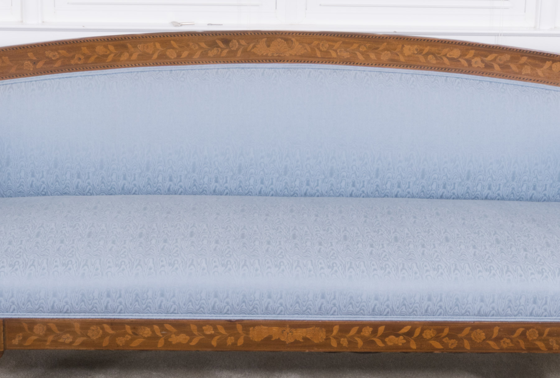 Circa 1830 Dutch Marquetry Walnut Sofa