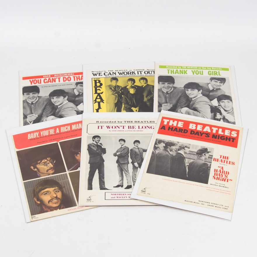 Vintage 1960s Beatles Sheet Music
