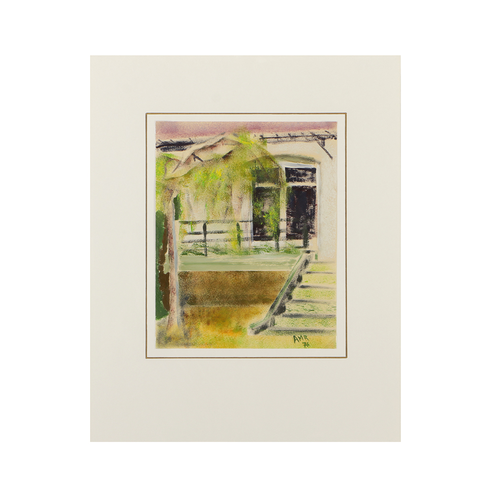 Mixed Media Painting on Paper Abstracted Architecture