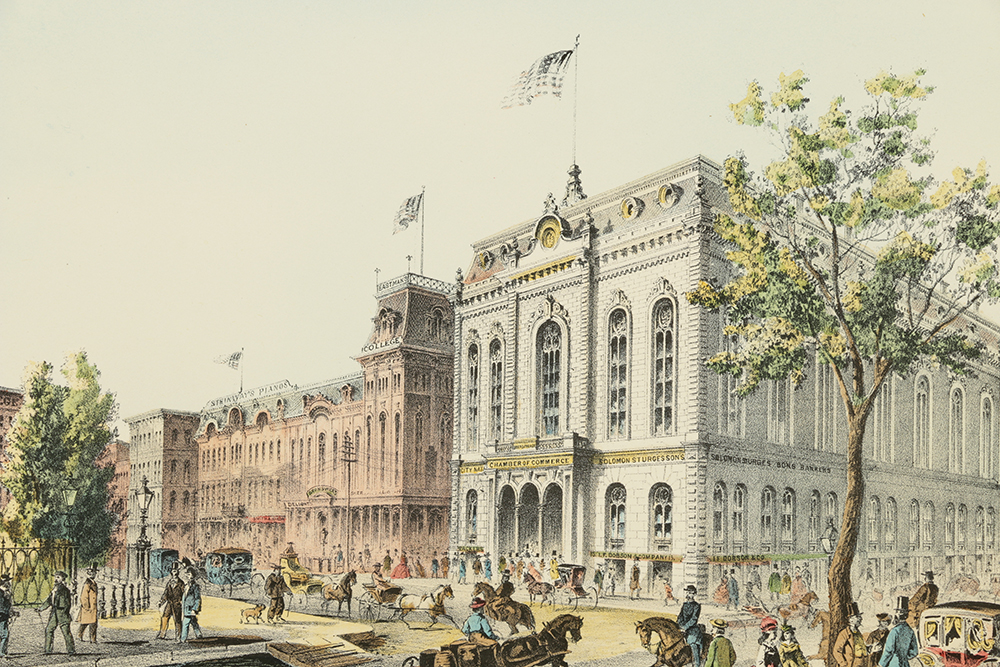 After Louis Kurz Lithograph on Paper “Chamber of Commerce"