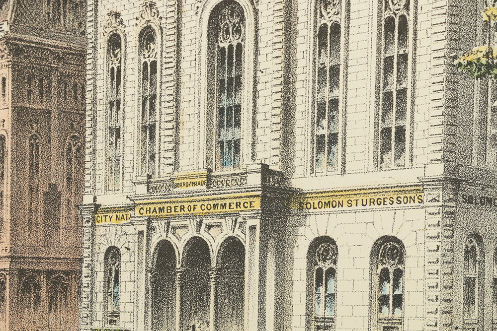 After Louis Kurz Lithograph on Paper “Chamber of Commerce"