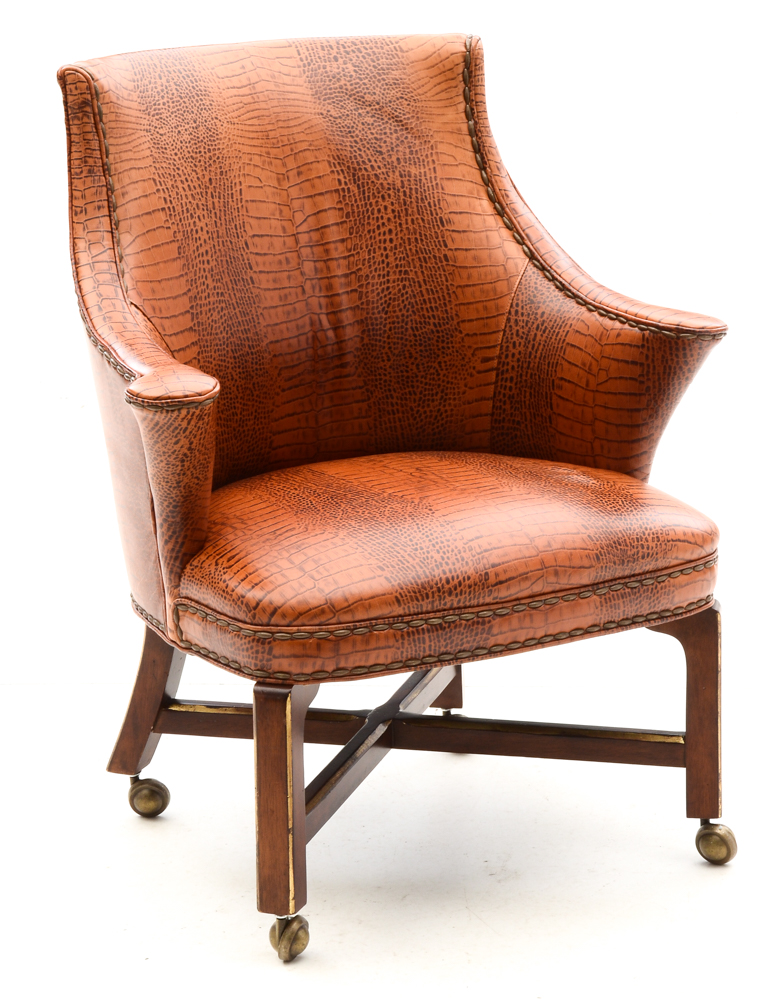 Leather "Consulate" Game Chairs By Century Furniture