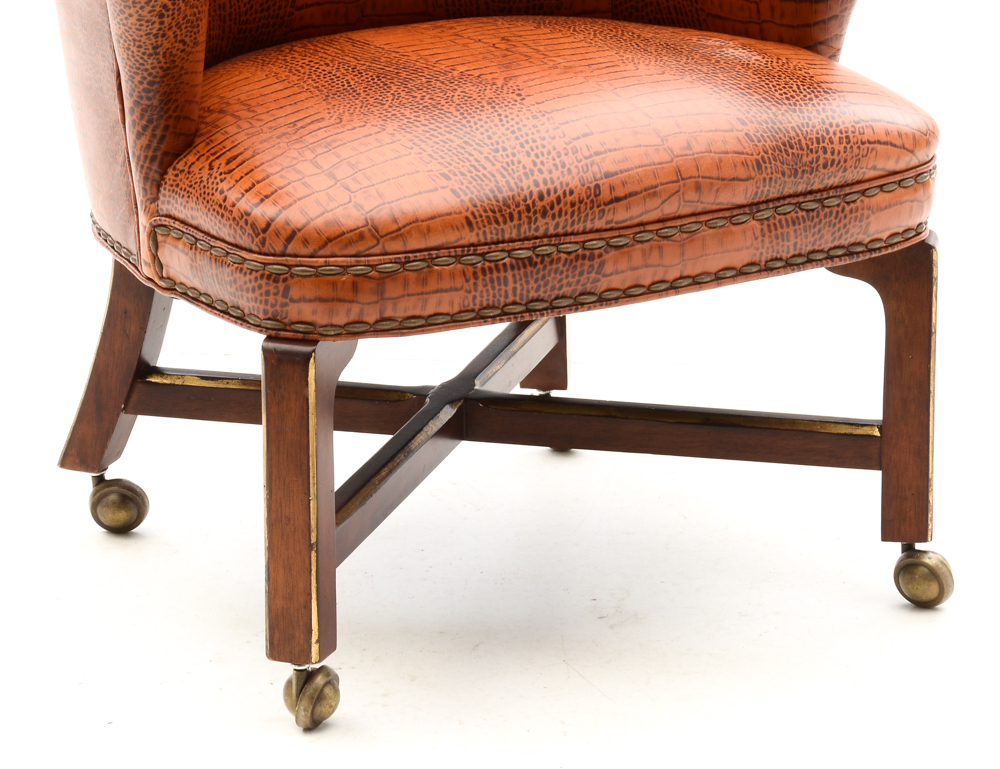 Leather "Consulate" Game Chairs By Century Furniture