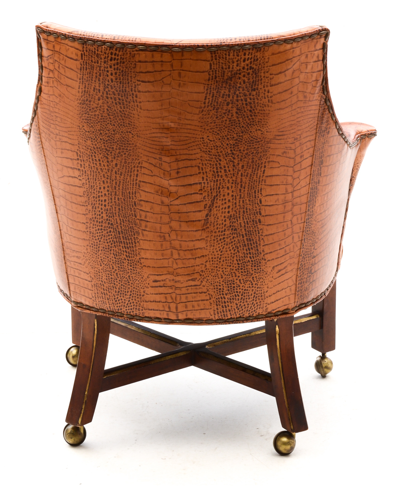 Leather "Consulate" Game Chairs By Century Furniture