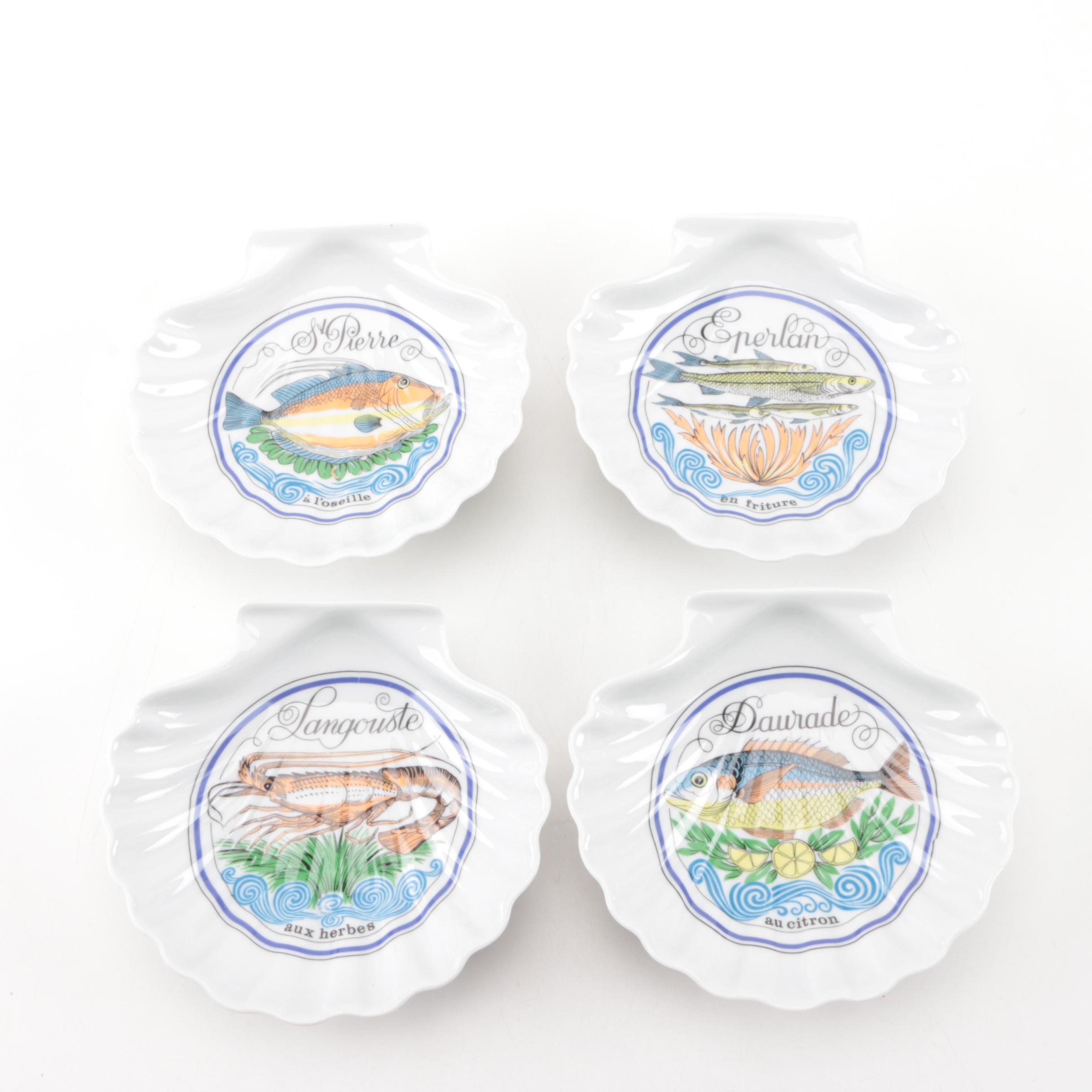 D'auteuil Porcelain "Ligne Marine" Plates