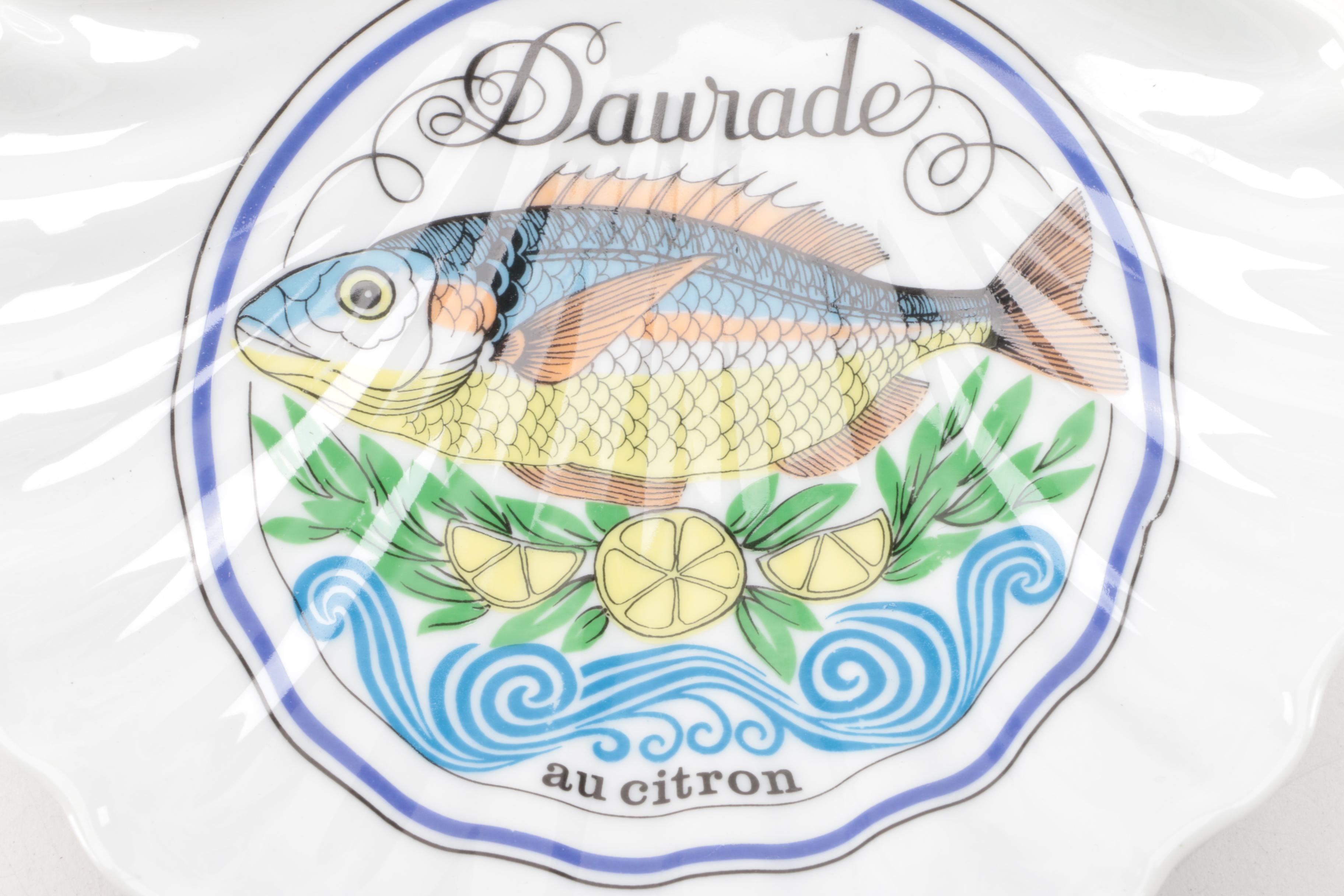 D'auteuil Porcelain "Ligne Marine" Plates