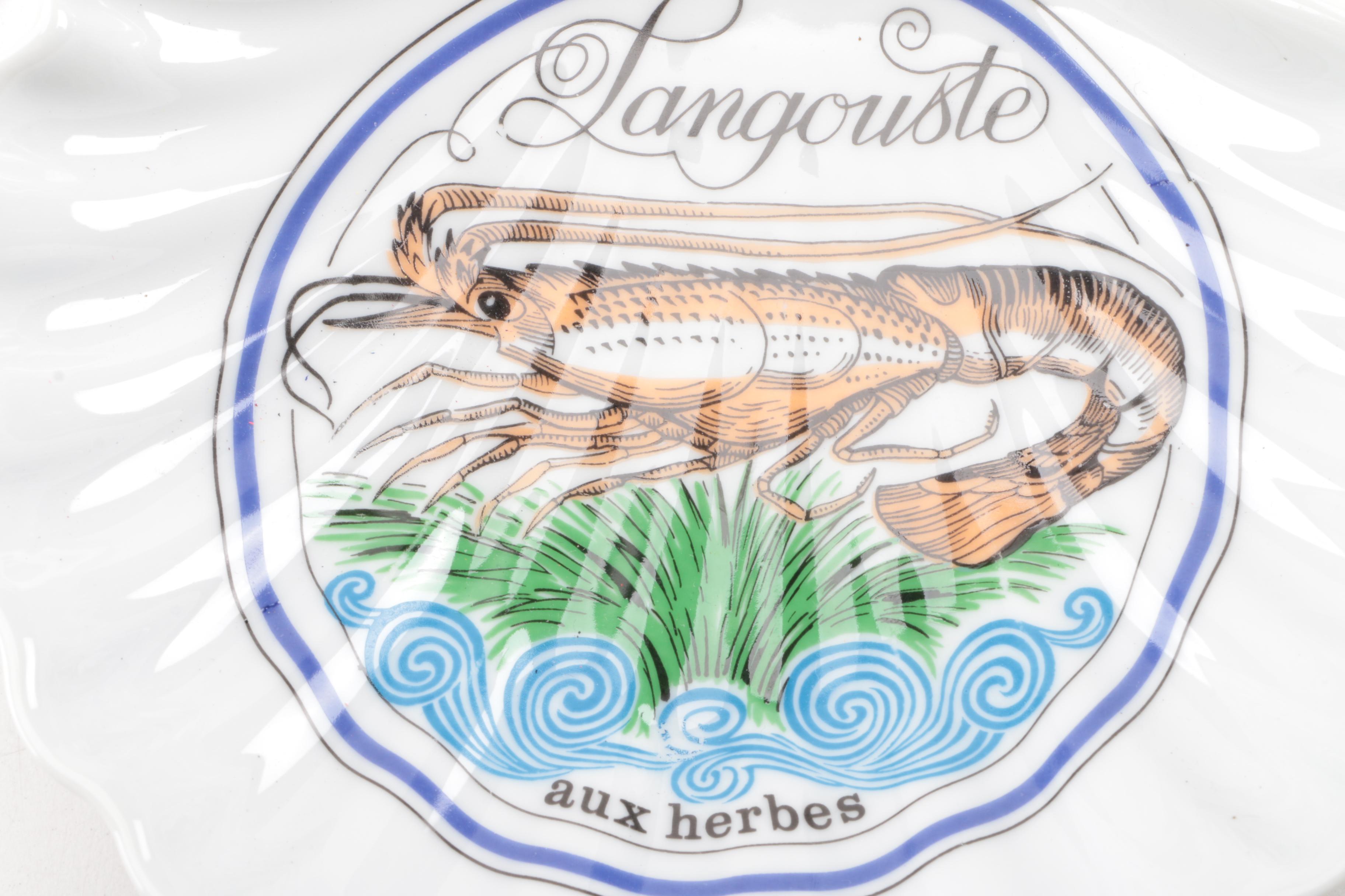 D'auteuil Porcelain "Ligne Marine" Plates