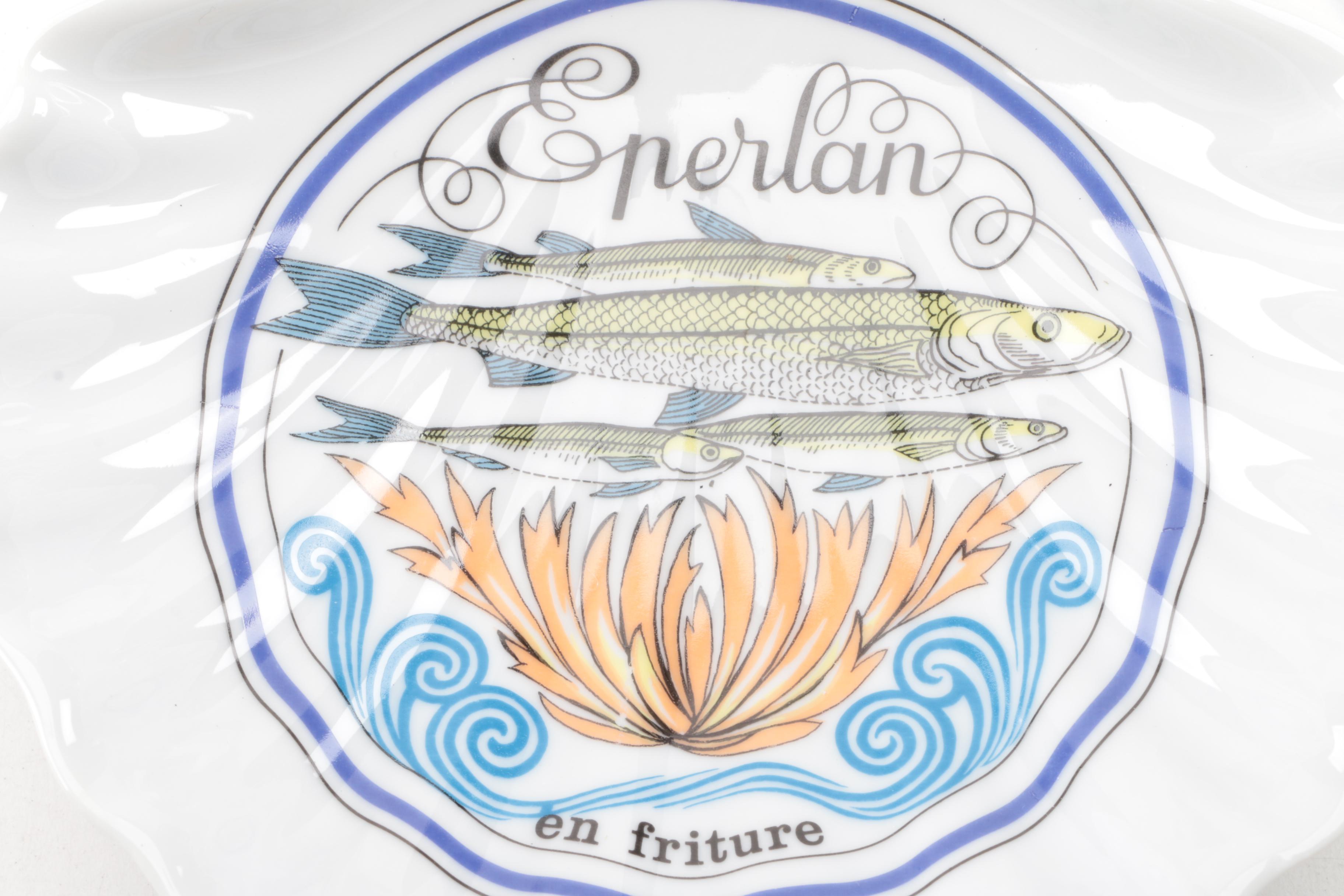 D'auteuil Porcelain "Ligne Marine" Plates