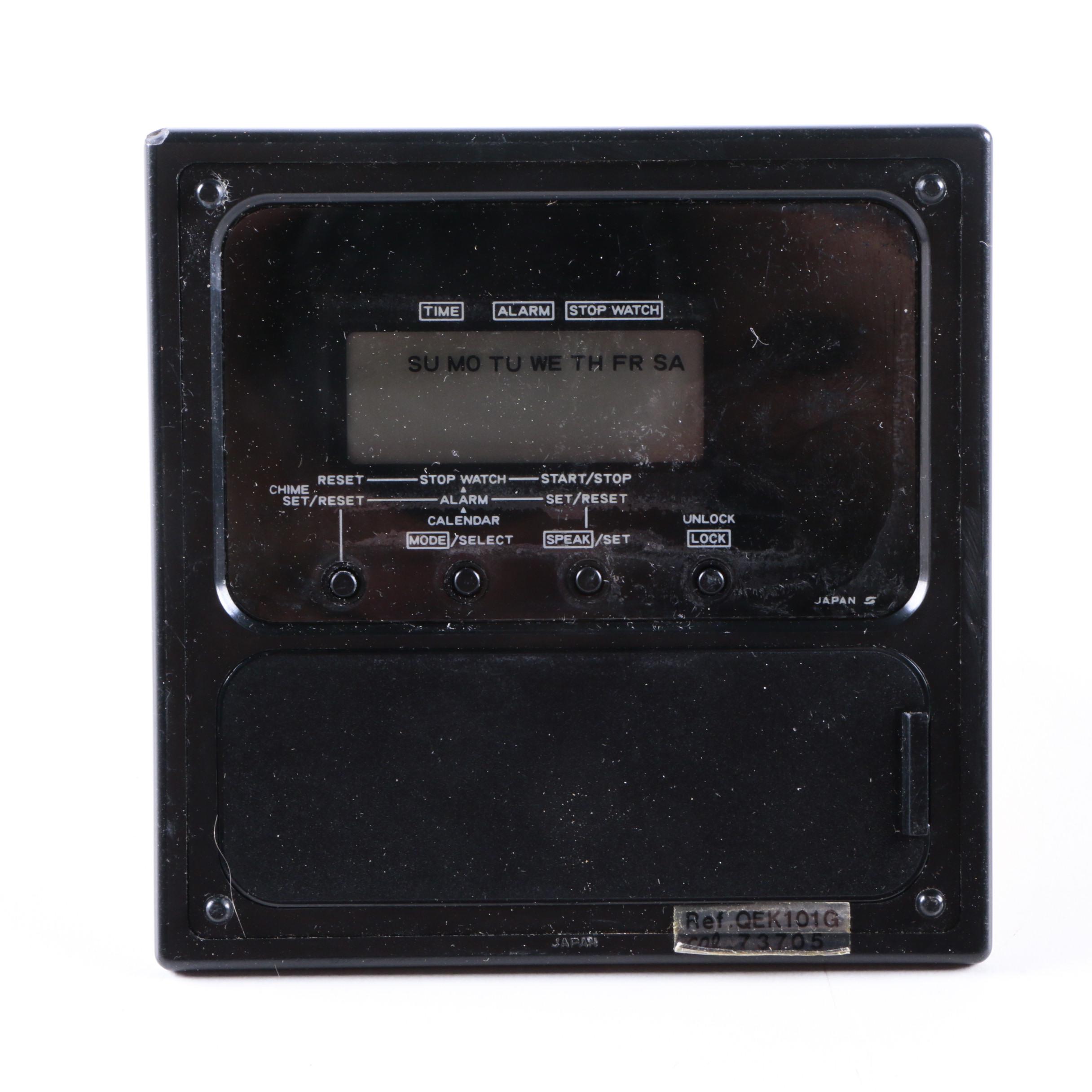 Pair of Wallets and Vintage Seiko Pyramid Talking Alarm Clock