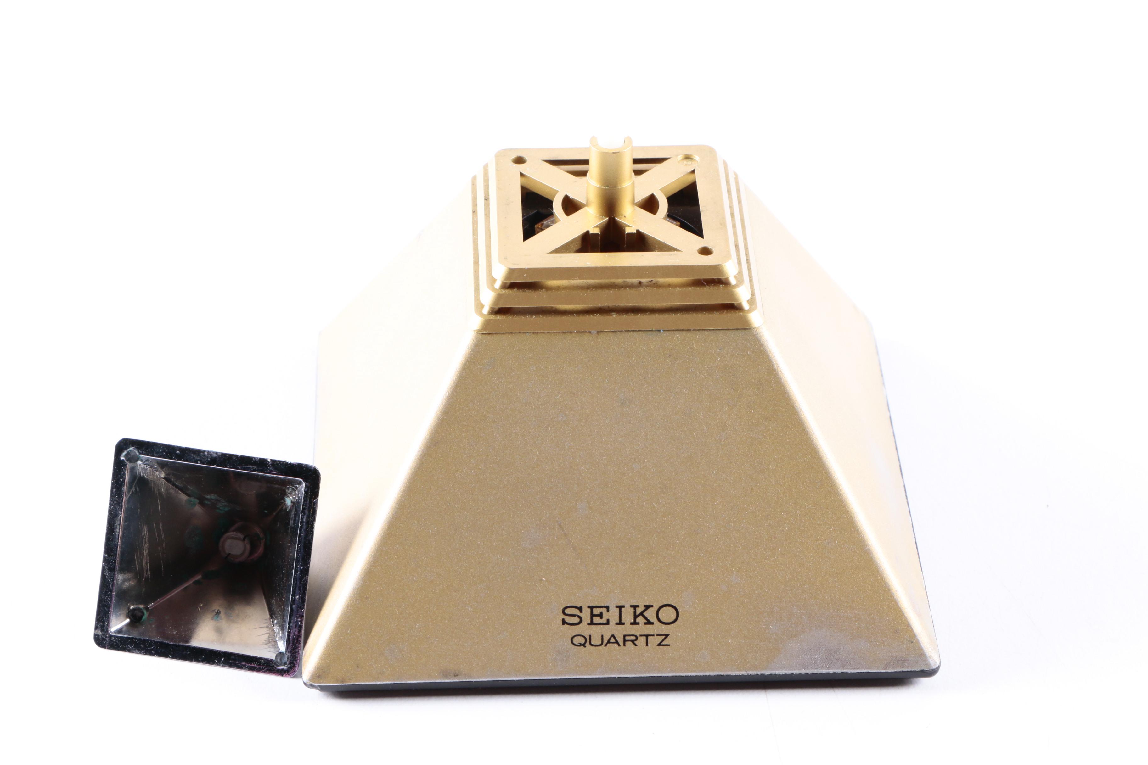 Pair of Wallets and Vintage Seiko Pyramid Talking Alarm Clock