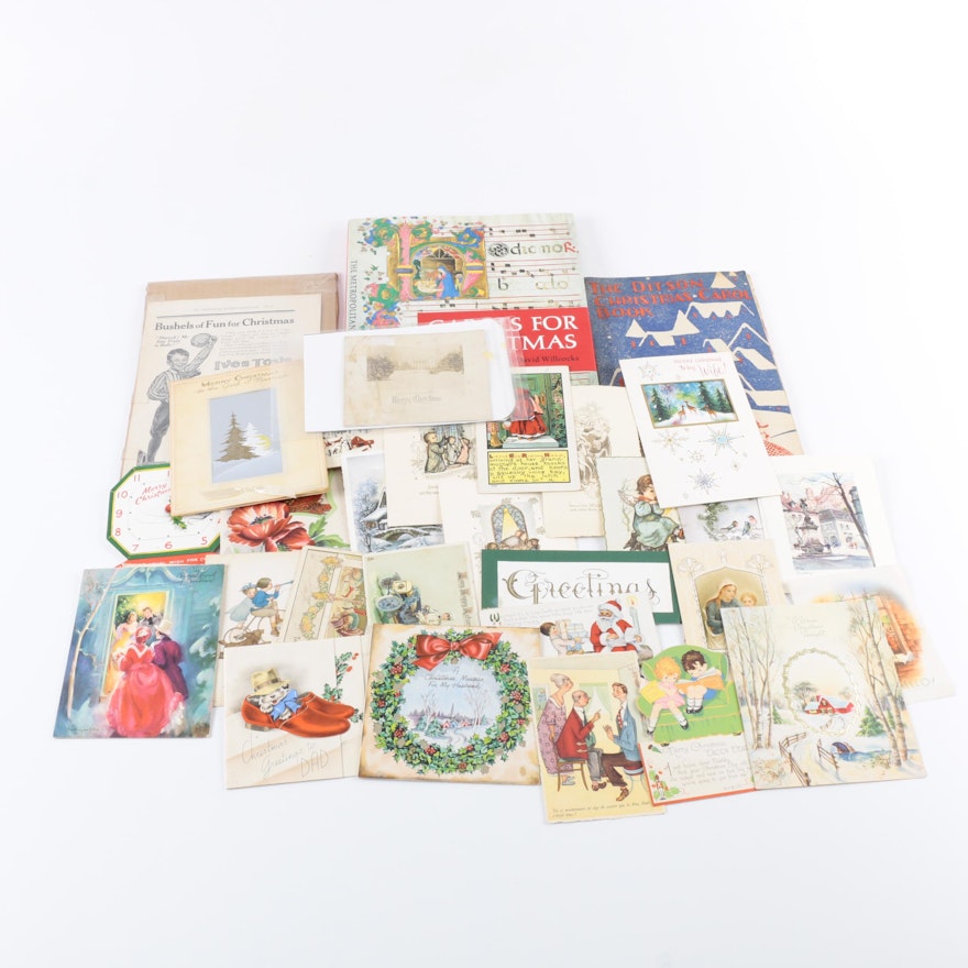 Vintage Christmas Carols and Greeting Cards