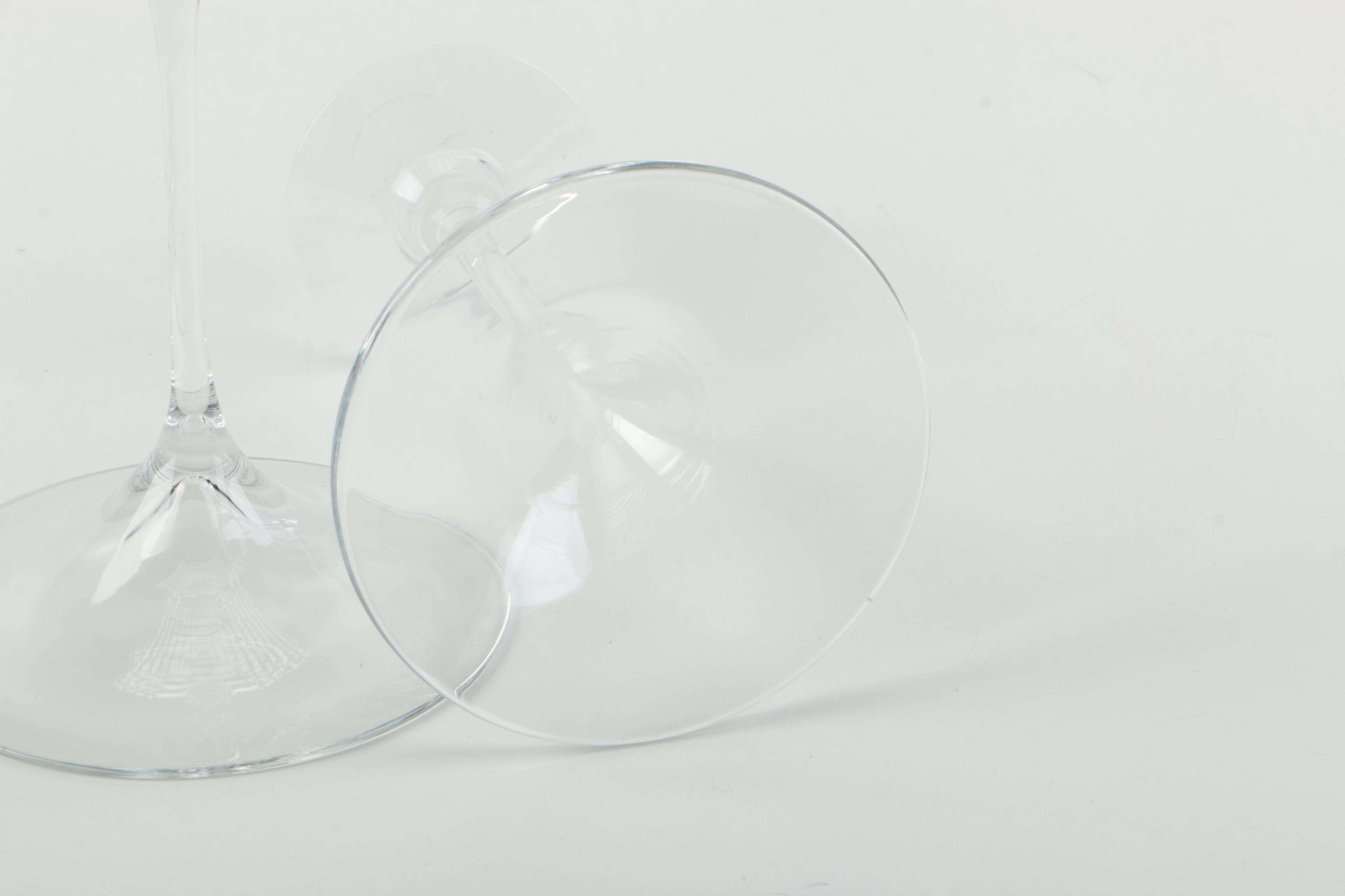 Vintage Clear Glass Tall Stem "Gabriel"  Candleholders by Nils Landberg