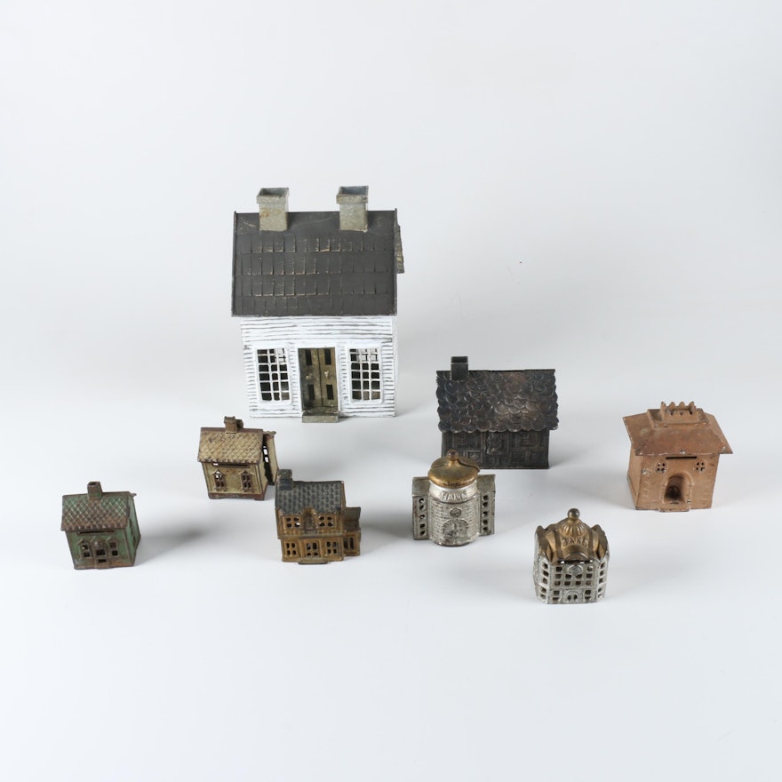 Metal House Shaped Toy Coin Banks