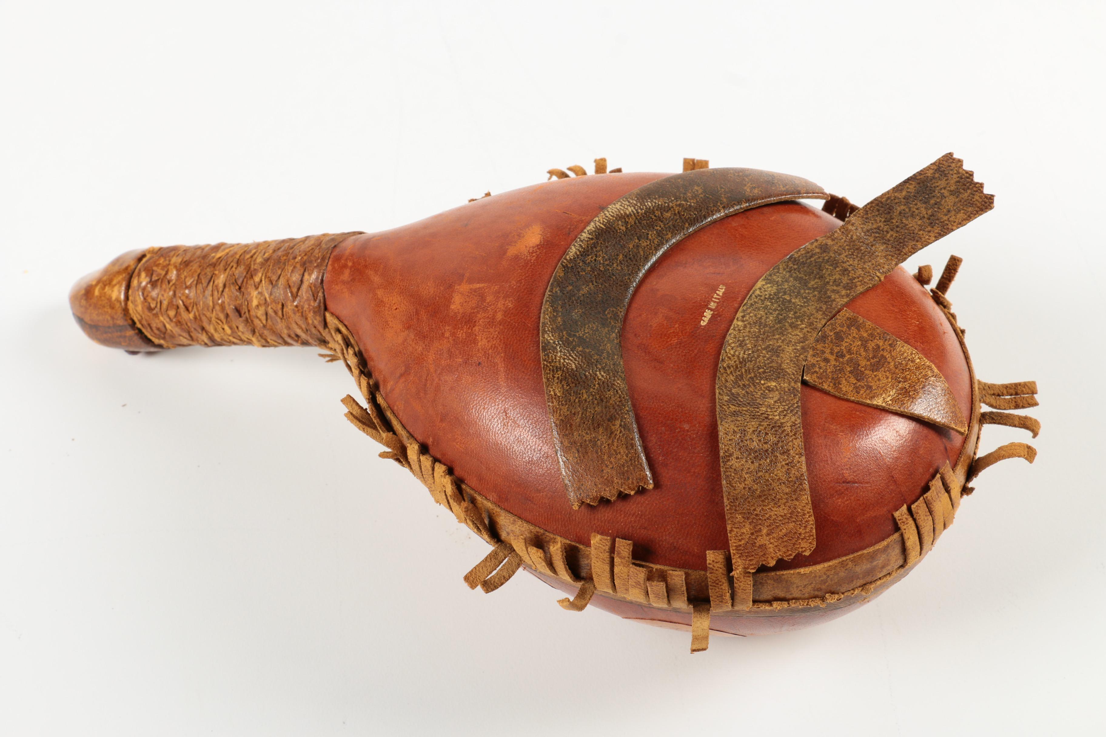 Italian Leather Duck and Turtle Decanters