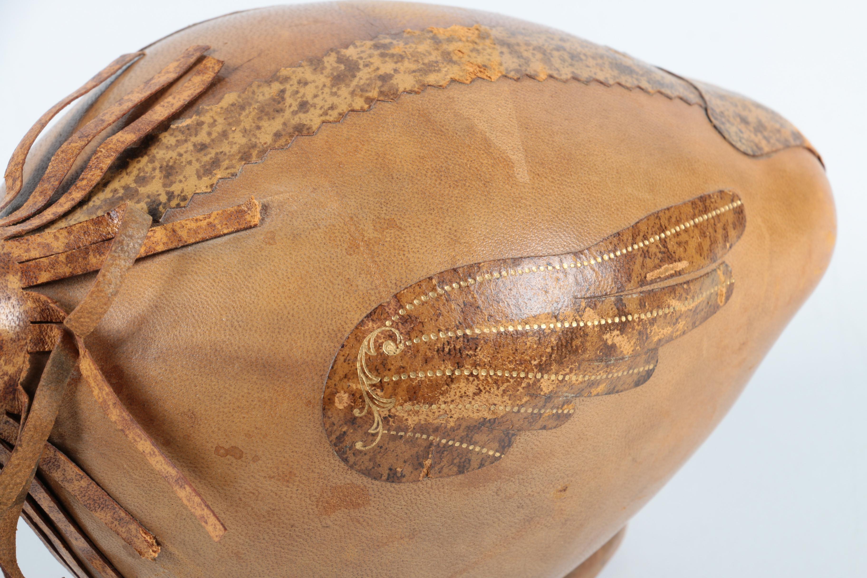 Italian Leather Duck and Turtle Decanters