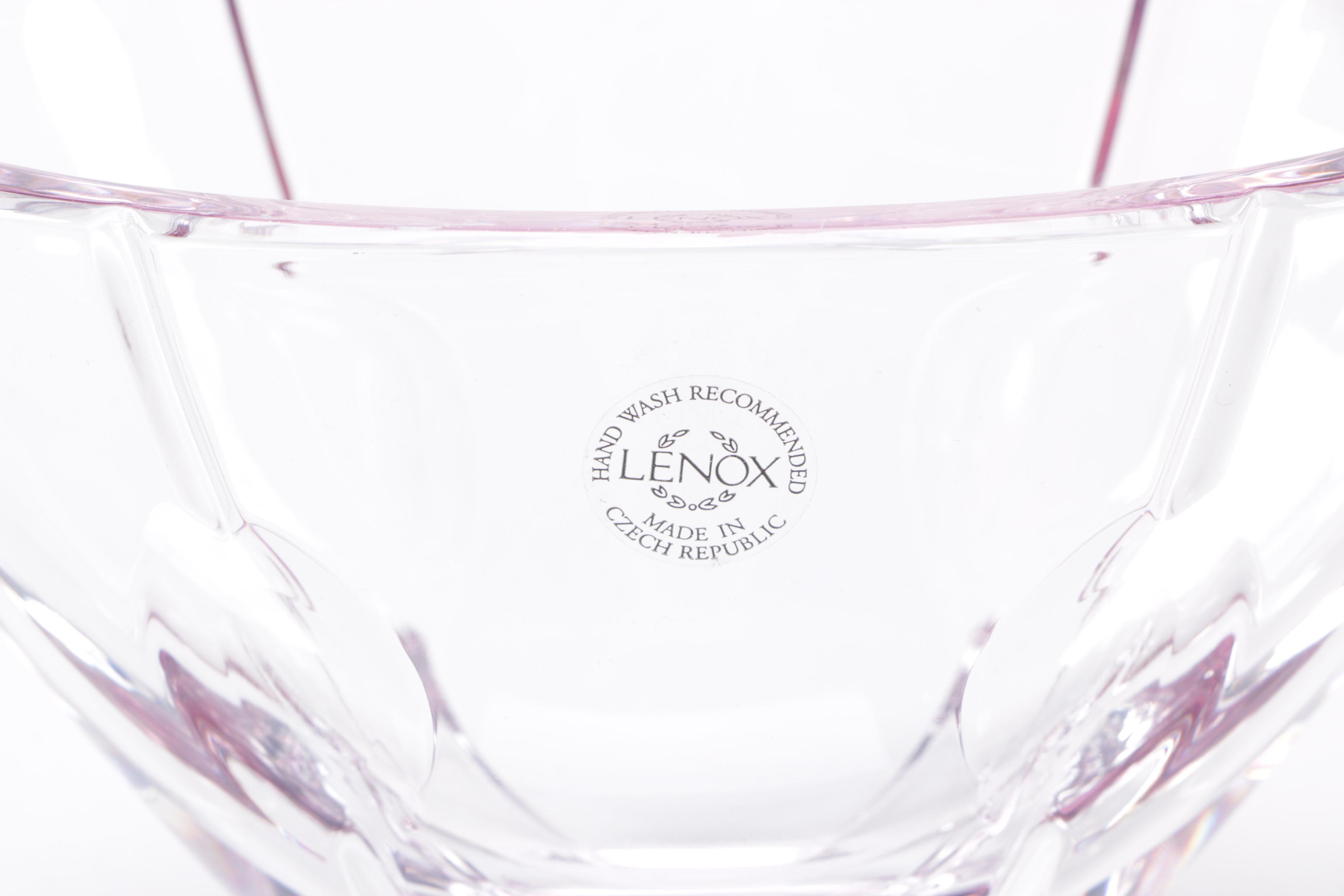 Opaline Glass Compote and Lenox Crystal Bowl