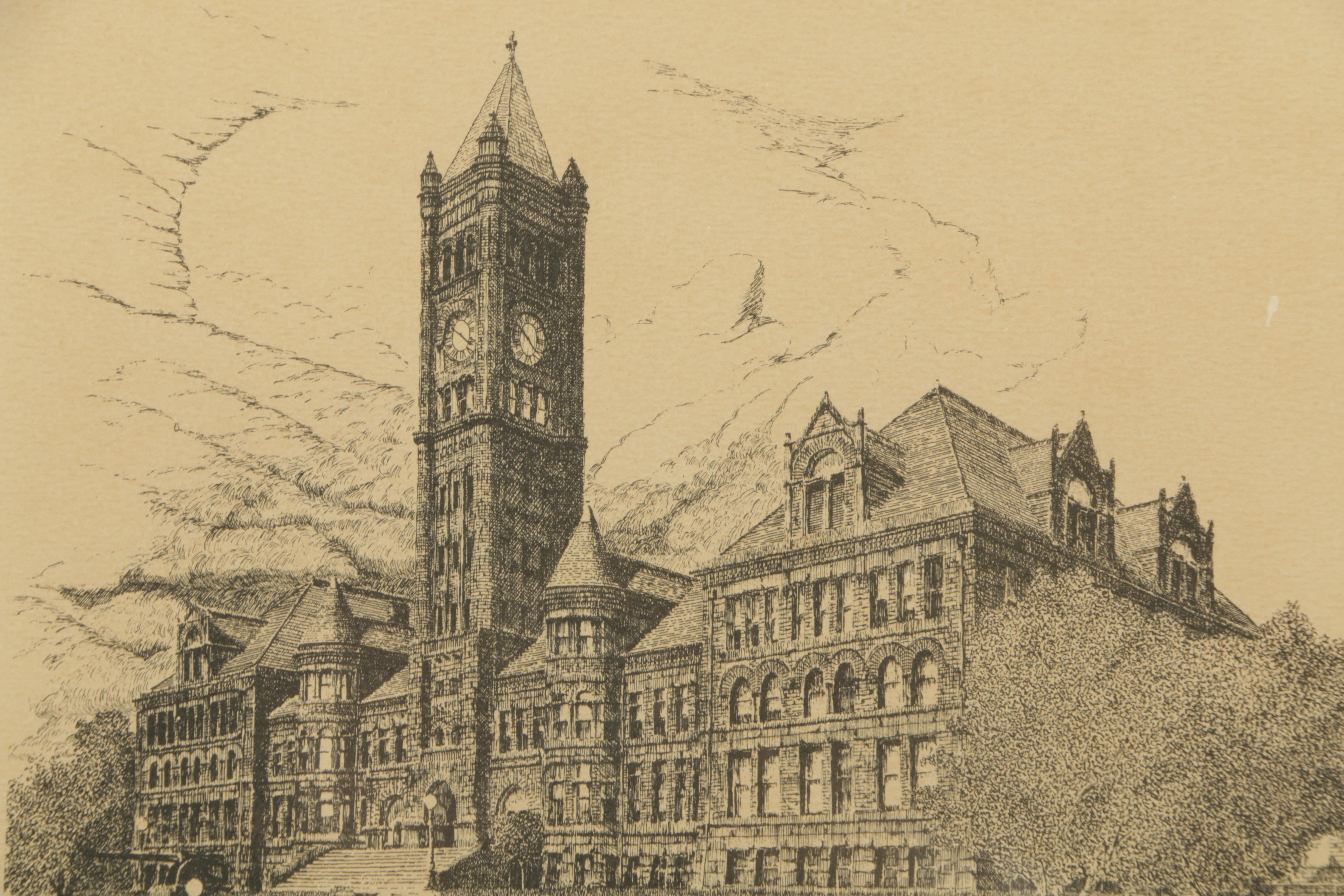 Gary Lundstrom Limited Edition Lithograph "Duluth Central High School"