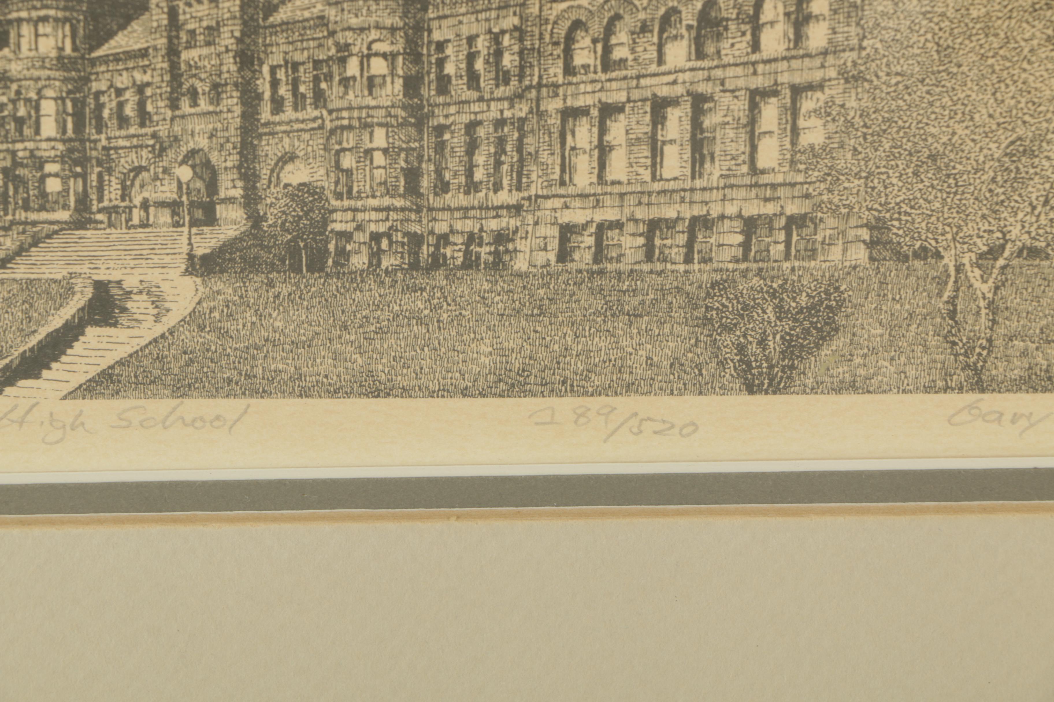 Gary Lundstrom Limited Edition Lithograph "Duluth Central High School"